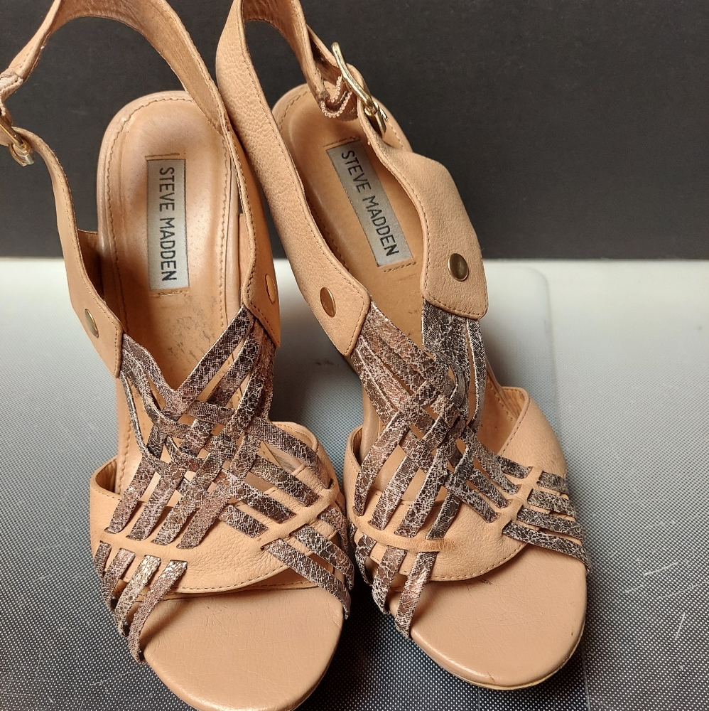 Steve Madden turnpike wedge sandals shoes 10m